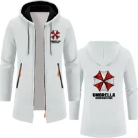 Umbrella company Men's long Hoodies Spring And Autumn Solid Color Zipper Pullover Comfort Harajuku Top Sweatshirts
