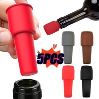 1/5PCS Silicone Wine and Beverage Bottle Cap Set Leak Proof Champagne Bottles Sealer Stoppers Wine Cork Saver Stopper Reusable