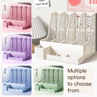File Basket, High-Quality Bookend, Desktop File Holder, Study Four-Compartment Organizer with Pen Holder, Office Supplies, Document Holder, Office