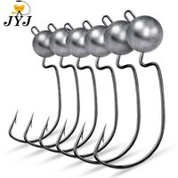 JYJ Exposed big Jig Head 3.5g 5g 7g 10g Barbed offset Hook Fishing Hooks, Sharp jig head hook for soft worms