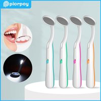 PIORPOY Dentistry Material LED Light Super Bright Mouth Mirror Dentist Oral Super Bright Anti-fog Mouth Mirror Tooth Exam Tool