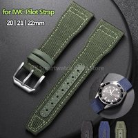 Nylon Canvas Watch Strap for IWC Pilot Strap 20mm 21mm 22mm Waterproof Sport Bracelet Cowhide Wrist Band Men Women Watch Bands