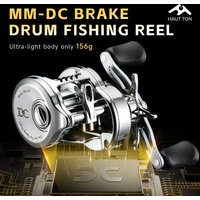 Moulinet de pêche à tambour HAUT TON DC Brake Electroplated, ultra léger 156g, rapport de transmission 7.2:1, 5+1BB, pour la pêche débutante et de compétition
