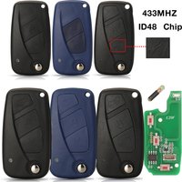 Jingyuqin-Clé de voiture télécommandée pliable Z Megamos ID48, 2, 3BTN, 433 successive, puce d'herbe, lame non coupée SIP22, FOB pour Lancia Ypsilon