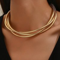 European American Multi-layer Winding Versatile Necklace for Women Fashion Personality Geometric Neck Chain Jewelry Accessories