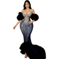 High End Ladies Formal Dress Sparkling Rhinestone Tubular Maxi Dress Sexy Birthday Dinner Dance Celebration Party Stage Costume