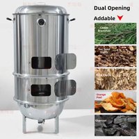 Thickened Stainless Steel Smoking Meat Barrel Sausage Smoking Rack Home Use Smoker Grill Outdoor Camping Travel Supplies