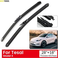Pair Front Windshield Wiper Blades With Washer Jet Nozzles Set For Tesla Model X 20152016 2017 2018 2019 2020 2021 2022 28"+18"