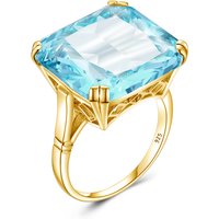 Szjinao Massive Women Signet Aquamarine Ring Silver 925 100% With Stone Wedding Anniversary Luxury Woman Jewelry Wife Gift Trend