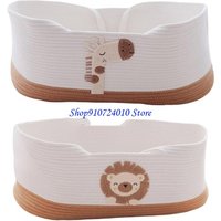 77HD Natural Cotton Baby Sleeping Basket Handwoven Infant Bed Safe Sturdy Structure 0-6 Months Compact Nursery Essential