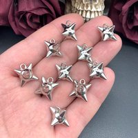 10pcs 15mm*15mm Gothic 3D Spiky Ball Pendant DIY Jewelry Finding Spike Morning Star Flail Dangle Charms Jewelry Making