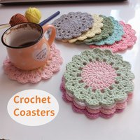 1/2pcs Crochet Coasters, Flower Coasters, Home Decor, Table Protection