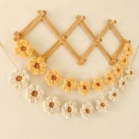 1 Set of 8pcs Knitting Daisy Sunflower Banners Flags 1.8M Wedding Christmas Birthday Holiday Jute String Flags Banners Home