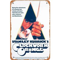 Metal Tin Sign - A Clockwork Orange, Malcolm Mcdowell, 1971 Poster Plaque Cafe, Bar, Home Wall Decor