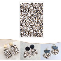 Leopard Print Pattern Polymer Clay Watercolor Transfer Paper Pottery Earrings Jewelry Soluble Disposable Sticker Tools