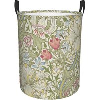 Custom William Morris Art Laundry Basket Collapsible Floral Textile Pattern Baby Hamper for Nursery Toys Organizer Storage Bins