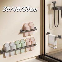 Bathroom Towel Rack Stainless Steel Towel Rack Slipper Rack Hole-Free Towel Bar Bathroom Shelf Organizer Kitchen Storage Racks