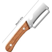 2-in-1 Stainless Steel Peeler Wooden Handle Multifunctional Fruit Vegetable Peeler with Bottle Opener Kitchen Gadget