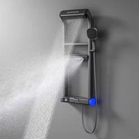 Space Aluminum Shower Set Multi-functional Water Output Mode Shower System Smart Home Constant temperature Digital Display