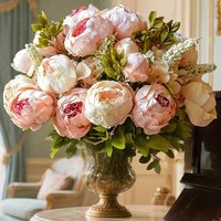 Lifelike Champagne-Colored Peony Bouquet - Realistic Home And Event Decoration for wedding, Festive Floral Arrangements