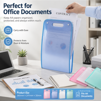 13-Pocket Folding File Folder with 12 Labels - Waterproof A4 PP Organizer for Office & School