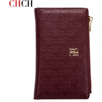 CHCH Women's Wallet Slim Two Fold Clip Blocking with Zipper Coin Pocket