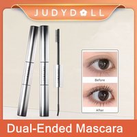 Judydoll Dual-Ended Mascara Waterproof Volumizing Curling Lengthening - Smudge Proof Fiber Brush, 2-in-1 Clump-Free Formula