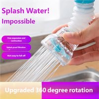 Universal kitchen faucet splash guard, shower filter extender, rotatable and retractable tap water saving and filtering device
