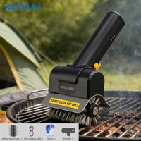 JUSTINLAU Electric Grill Brush Dirt&Grime Removal Scrubbing Brush Rechargeable Wireless BBQ Net Cleaner Brush for Camping&Picnic