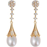 Real Freshwater Natural Pearl Drop Earrings For Women,18k Gold Plated Hanging Pearl Earring Anniversary Gift White Black