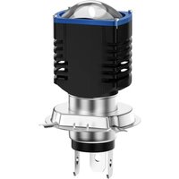 1PC H4 H6 BA20D LED Motorcycle Headlight Bulb With Lens Moto Spotlights Yellow White Hi Lo Moto Lamp Scooter Accessories 12V