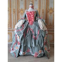 Robe A La Francaise 1770s French Queen Marie Antoinette Ball Gown Georgian Victorian Court Rococo Baroque Royal Princess Dress