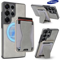 Leather Detachable Magnetic Card Slot Wallet Case Samsung Galaxy S25 S26 S24 S23 S22 Ultra Plus For Magsafe Shockproof Cover