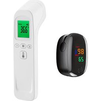 Medical Non-Contact IR Thermometer Fast Reading Lightweight Fingertip Oximeter SpO2 PR Real-time Monitoring