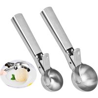 Ice Cream Scoop Stainless Steel Melon Baller Trigger Ice Cream Scoop Multifunctional Fruit Scoop Household Kitchen Supplies TMZ