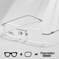Neue Männer Titan Randlose Brillen Brillen Optische Linsen Myopie Hyperopie Lesen Brillen Angepasst Progressive