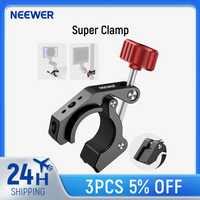 NEEWER Super Clamp with Cold Shoe and 1/4" 3/8" Threaded Holes, Max Load 4.4lb/2kg, Crab Shaped Camera Clamp Mount