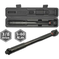 5-60N.m Torque Wrench 3/8'' Square Drive Preset Bicycle Torques Key Two-way Ratchet Car Bike Automotive Hand Tools