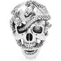 Wuli&baby Vintage Snake Skull Brooches For Women Unisex 2-color Metal Skeleton Brain Bone Casual Party Brooch Pins