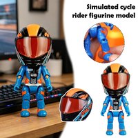 Realistic 1:12 Motorcycle Rider Figure Fully Articulated Poseable Model with Helmet and Racing Suit Details Collectible Gift