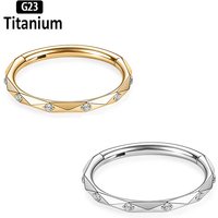 ASTM F136 Titanium Piercing Cutting surface CZ Clicker Nose Ring Septum Hoops Tragus Cartilage Helix Lobe Body Jewelry Earrings