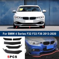 Adjustable 5Pcs Sectional Front Spoiler Lip For BMW 4 Series F32 F33 F36 2013-2020 Front Bumper Splitter Sport Body Kit