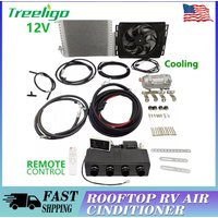 Treeligo 12V Cool Remote Contro Electric Automotive Air Conditioner New Energy Underdash AC Unit fFor Tractor Truck Camper Van