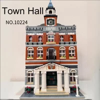 Nouveau modèle 2025 Série Vue sur la Ville Blocs de Construction Style Européen Mairie 10224 Cadeau de Noël et d'Anniversaire