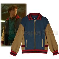 Horror TV Will Byers Cosplay Costume Men Navy Blue Zip Up Baseball Jacket Sweatshirt Hoodies Stranger Halloween Party Outfits
