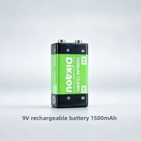 9V Rechargeable Lithium Battery 1500mAh with Type-C Cable Suitable for Watches, Microphones, Multimeters and Walkie-talkies