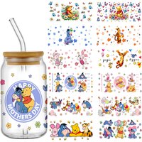 Funko Winnie the Pooh and friends iPattern Designs UV DTF 3D Sticker for 16oz Libbey Cup Self Adhesive Rabbit Elf Cup Wraps