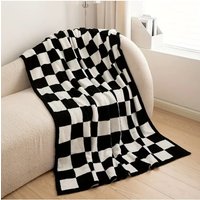 Checkerboard Throw Blanket – Super Soft Warm Plaid for Bed, Sofa, Travel, Camping – All-Season Decorative Home & Outdoor Use