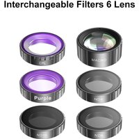 Ourlife Interchangeable Filters Set 6 Pack CPL(Polarizing)/Puple/Macro/ND4/ND8/ND16 Filter Compatible Action Camera MTR80 MTR81