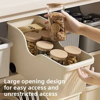 Kitchen Storage Box Household with Wheel Lid Rack Seasoning Sundries Basket Shelf Under Cabinet Sink Diagonal Storage Box